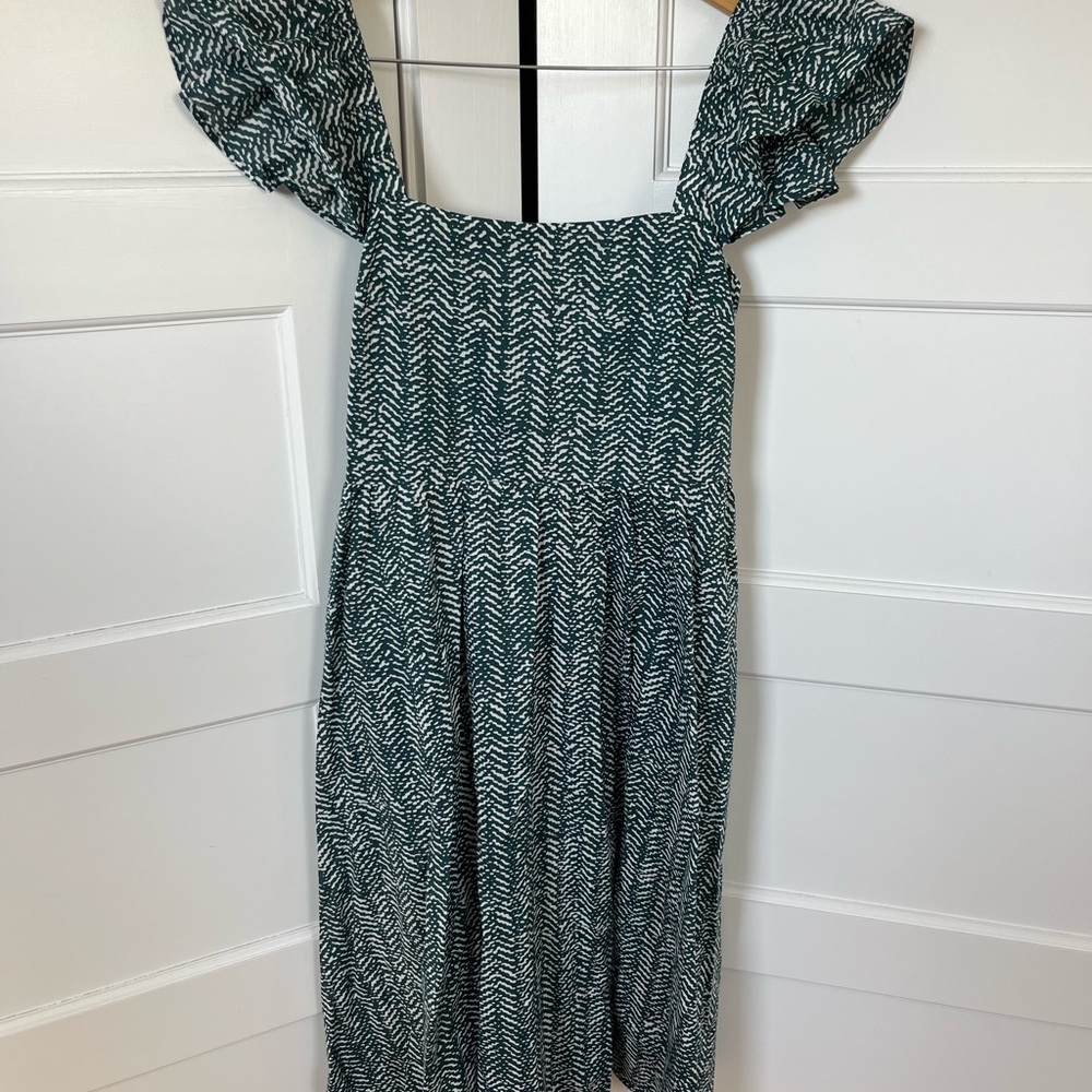Banana Republic Teal Patterned Midi Dress